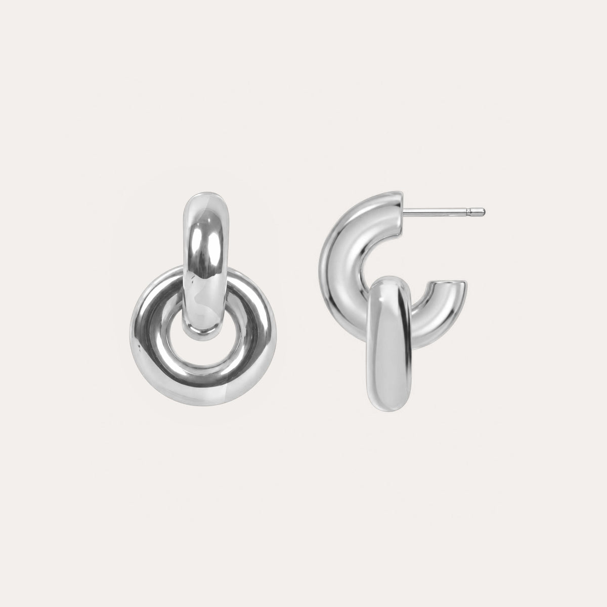 Double big earring Silver