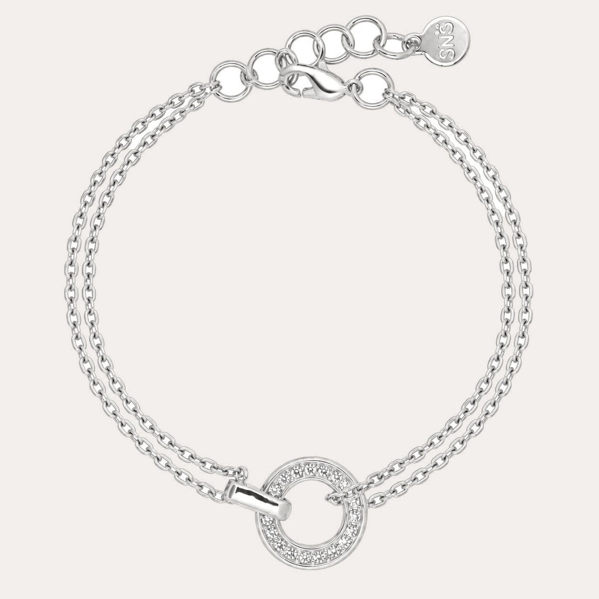 Double crystal bracelet Silver/klar