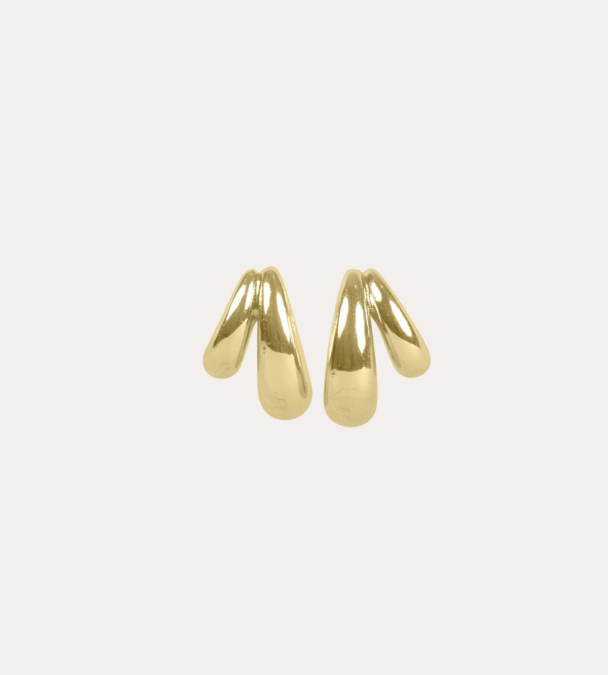Double oval earring Guld