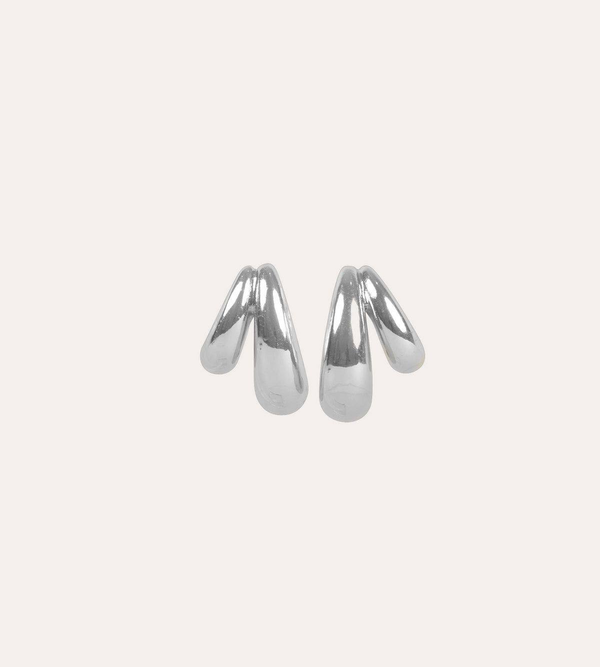 Double oval earring Silver