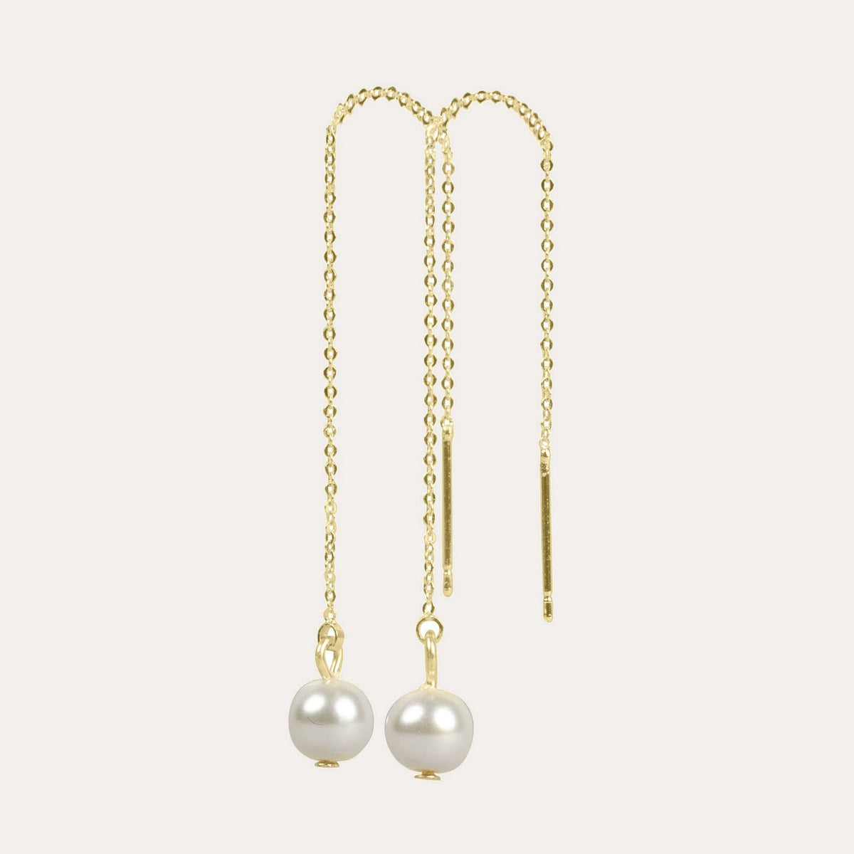 Gemme chain pearl earring Guld/vit