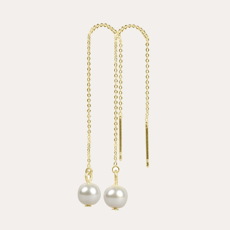 Gemme chain pearl earring