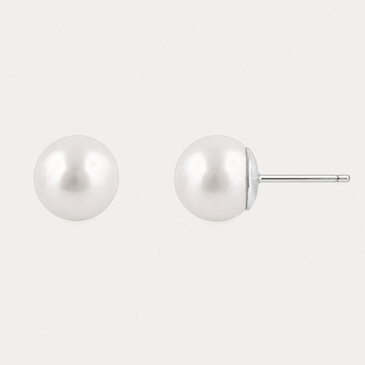 Jackie pearl ear 8mm Silverpläterad