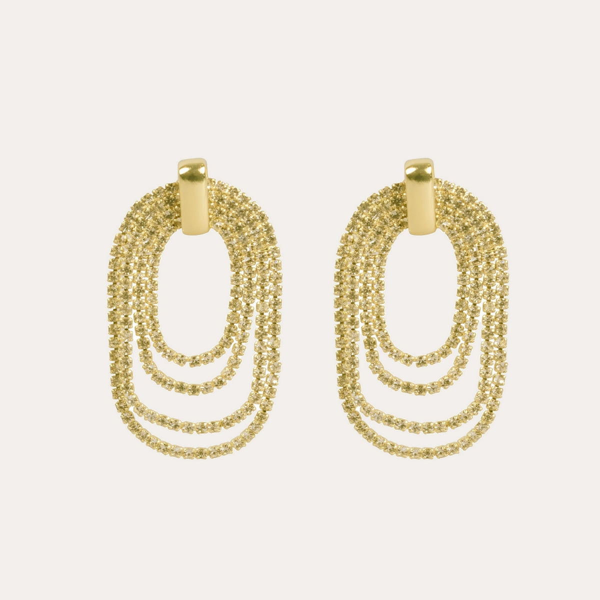 Night big sparkle earring Guld/klar