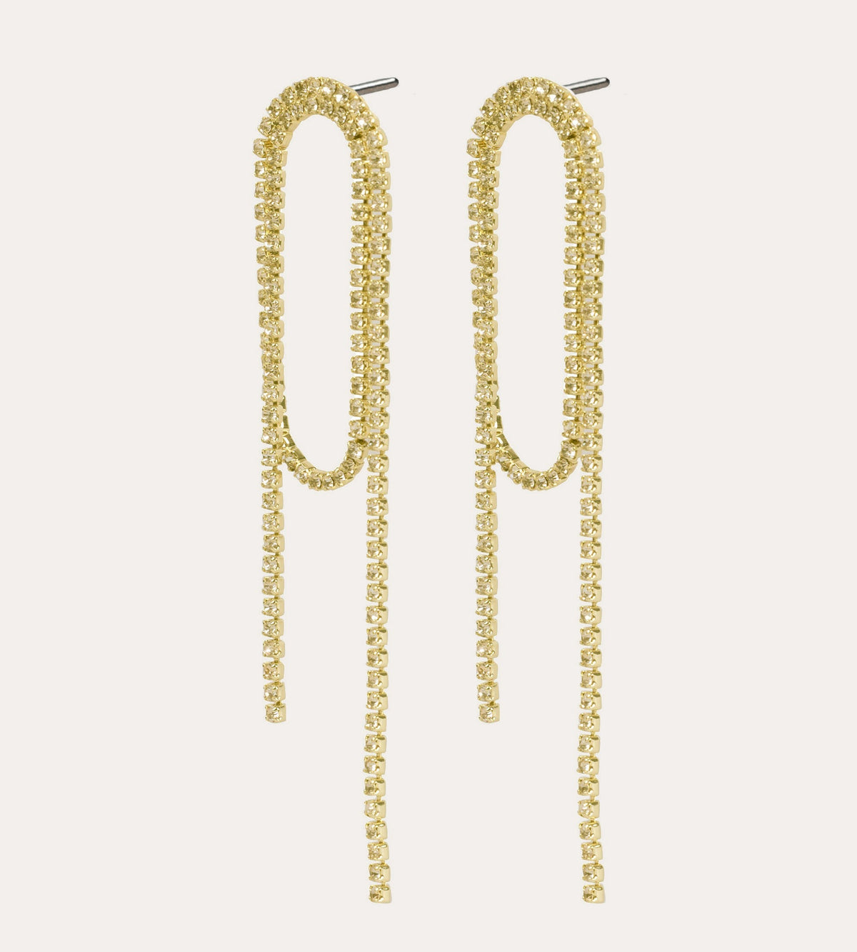 Night long crystal loop earring Guld/klar