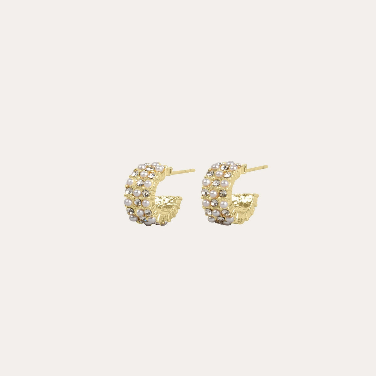Night mix oval earring Guld/klar