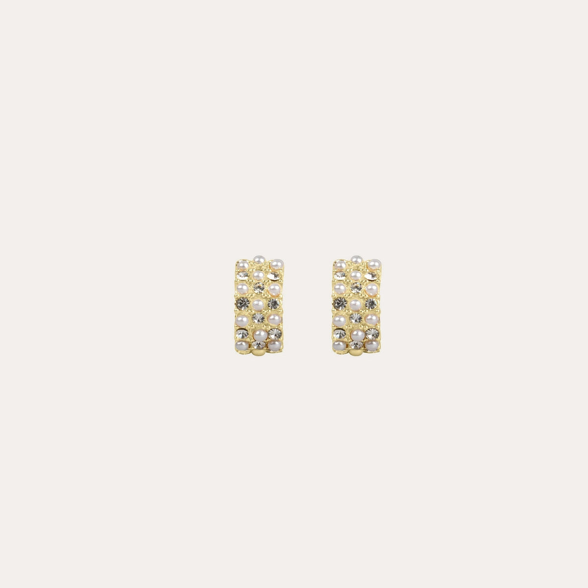 Night mix oval earring Guld/klar