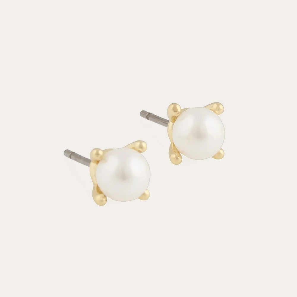 Night pearl earring Guld/vit
