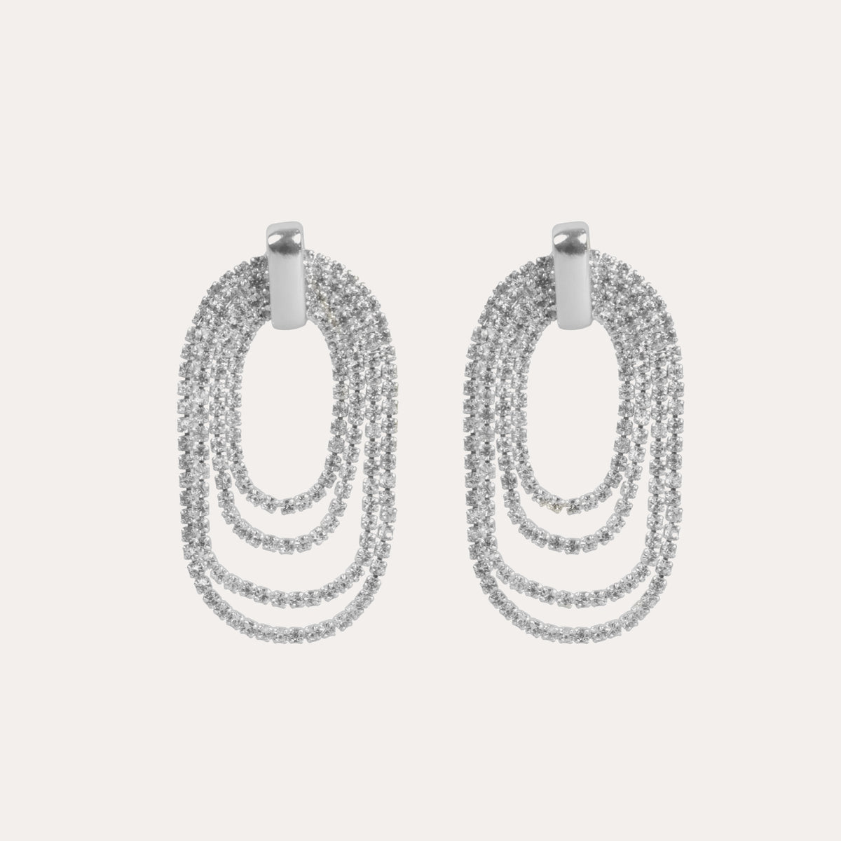 Night big sparkle earring Silver/klar