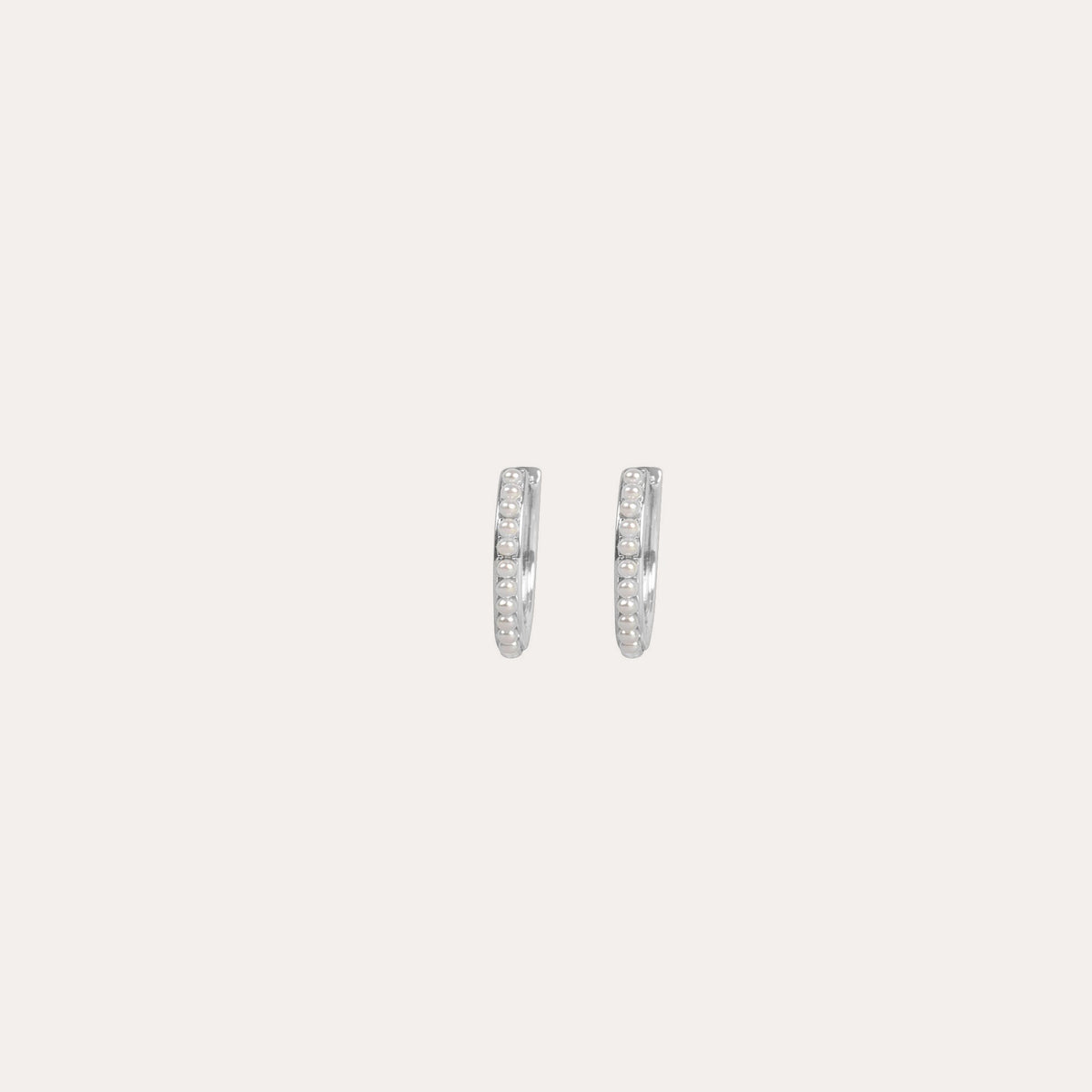 Night pearl ring earring Silver/vit