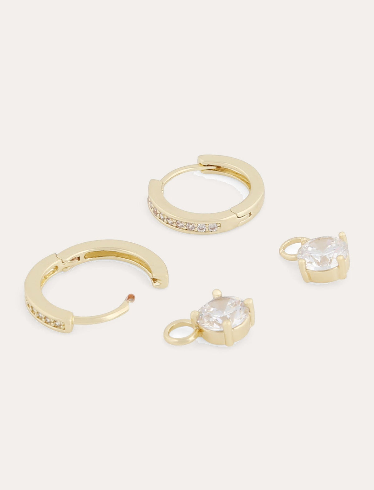 Rola round ring ear Guld/klar