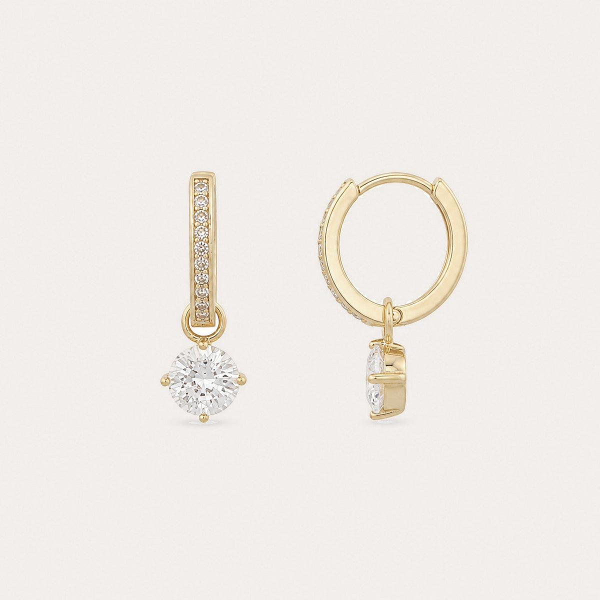 Rola round ring ear Guld/klar