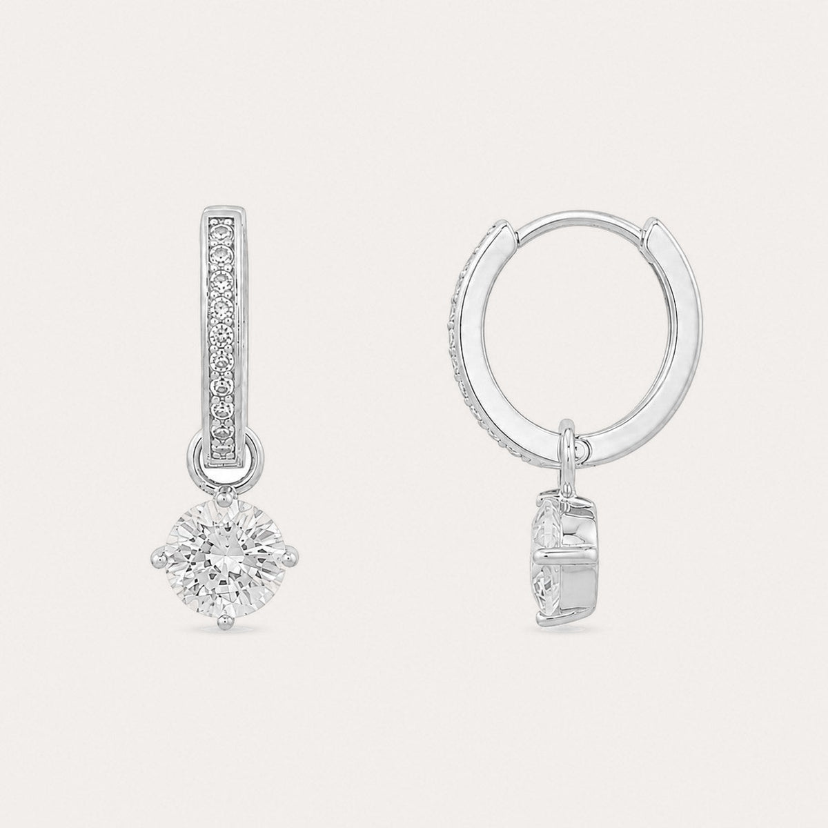 Rola round ring ear Silver/klar