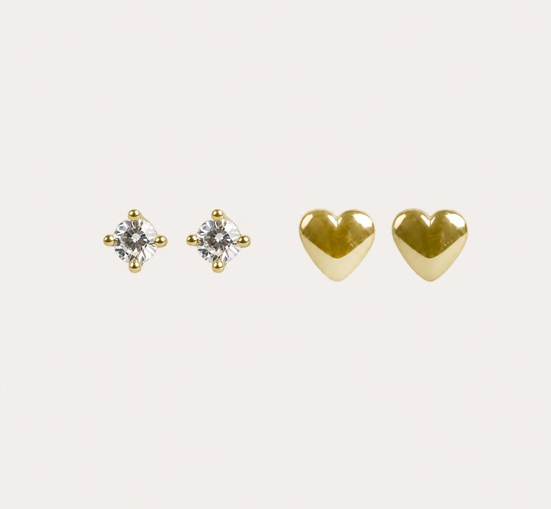 Sky heart earring set