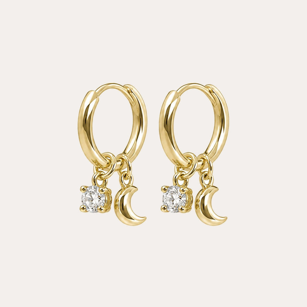 Sky moon pendant earring Guld/klar