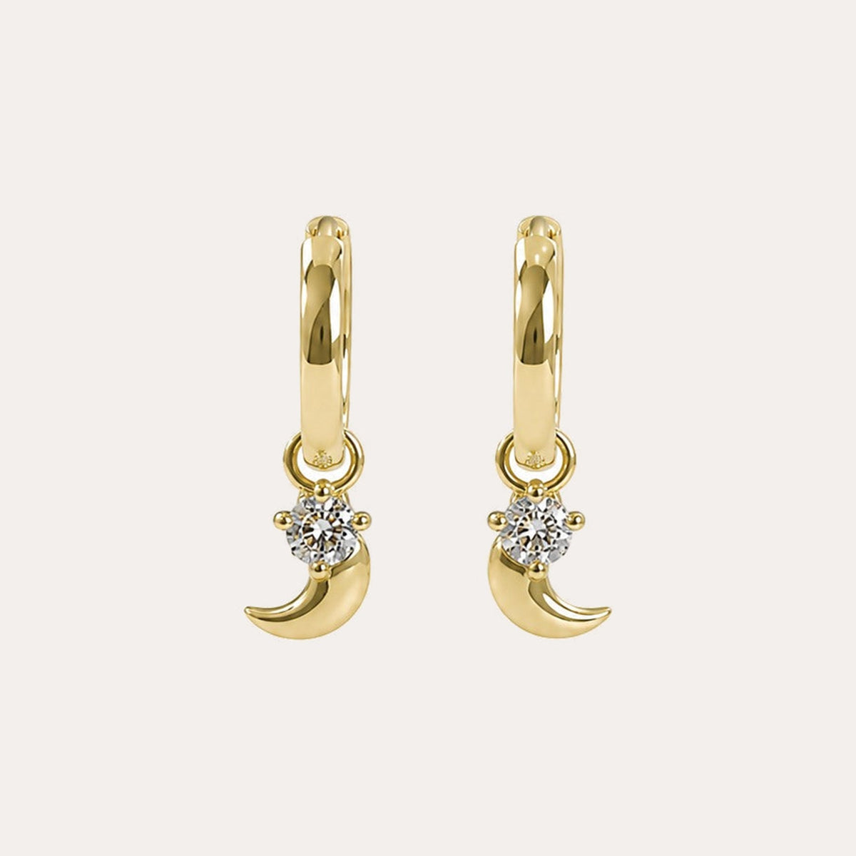 Sky moon pendant earring Guld/klar