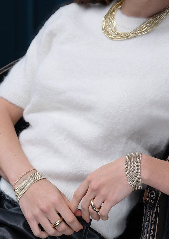Night big sparkle bracelet Guld/klar Silver/klar