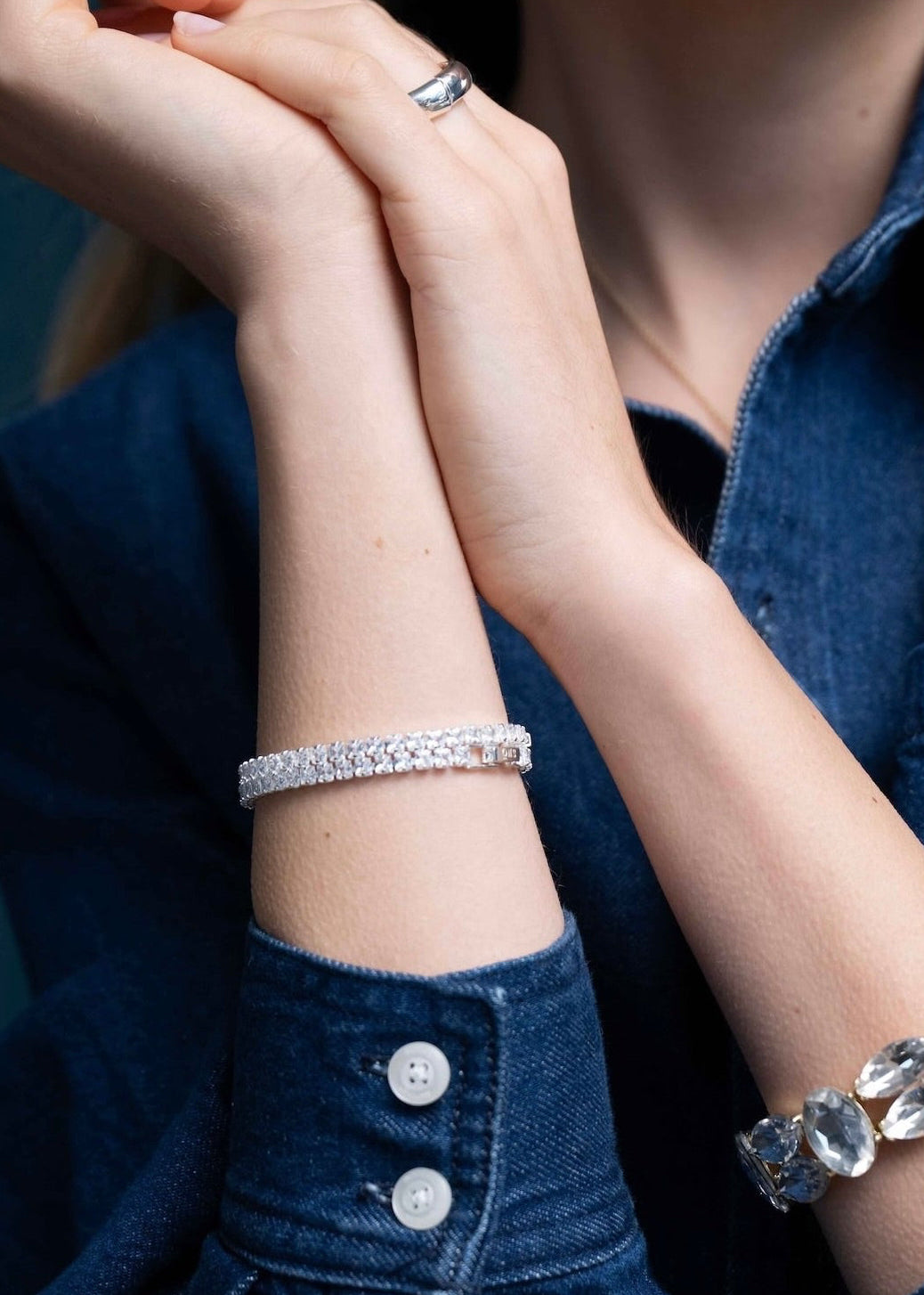 Elle crystal bracelet Guld/klar Silver/klar