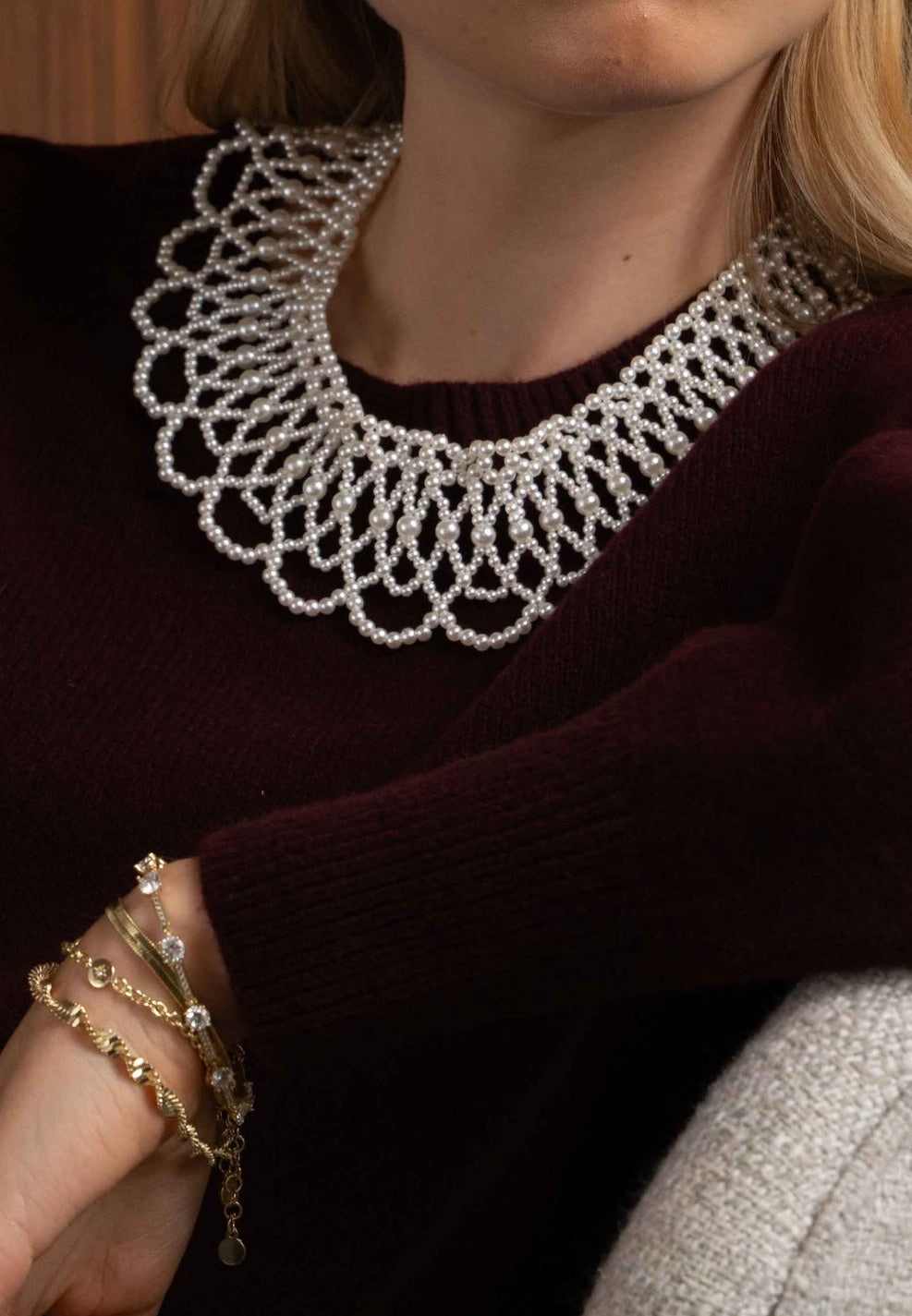 Lacy big collar necklace 40-45