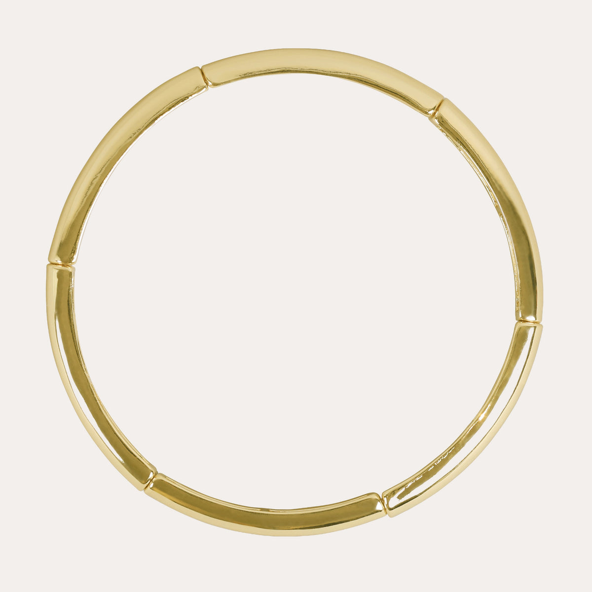 Brick shiny oval small elastic bracelet Guld