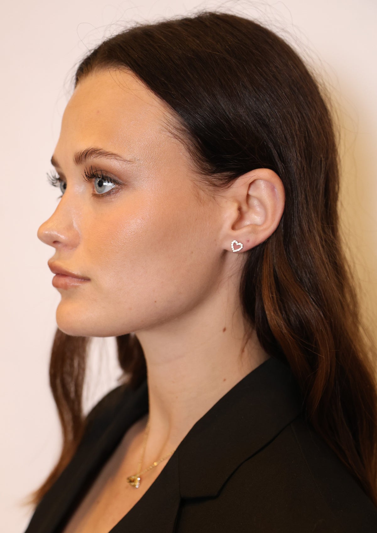 Valentina small earring Guld/klar Silver/klar på modell