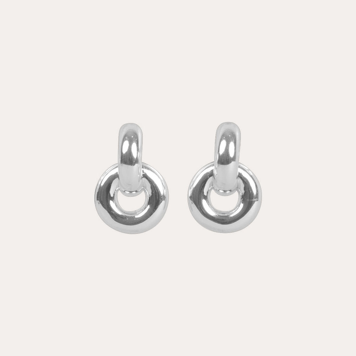 Double chunky earring Silver
