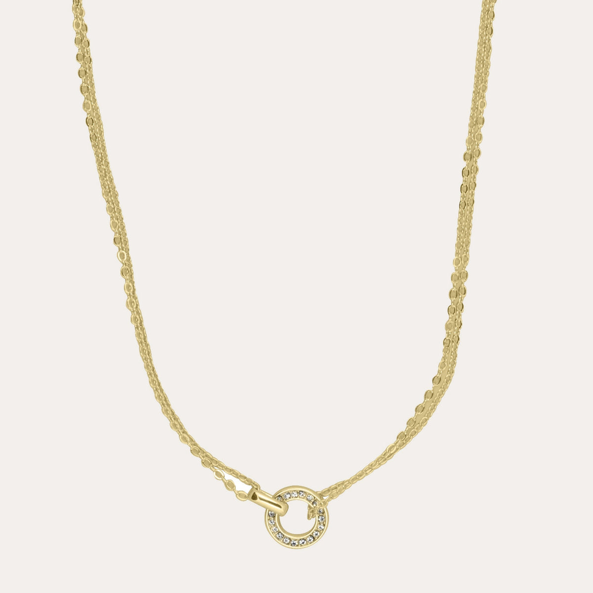 Double small crystal necklace 40-45 Guld/klar