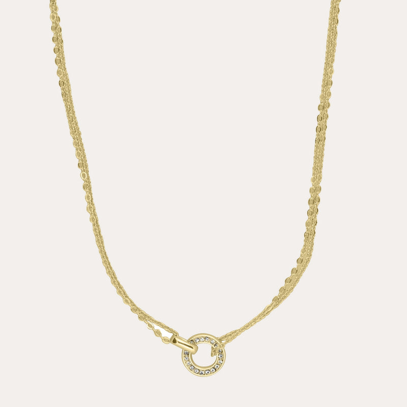 Double small crystal necklace 40-45