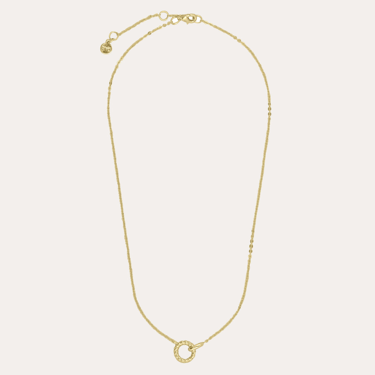 Double small twist necklace 40-45 Guld