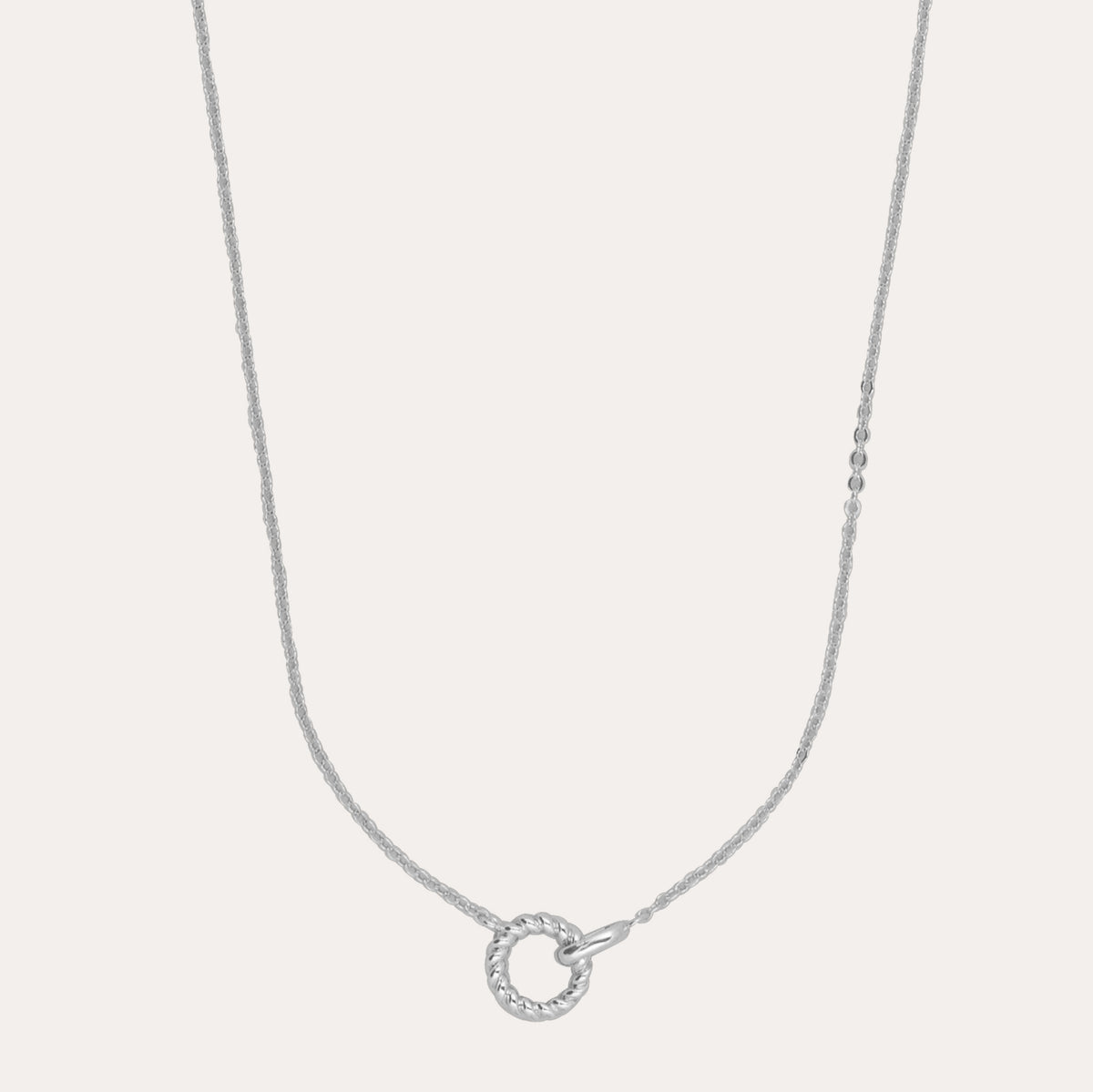 Double small twist necklace 40-45 Silver