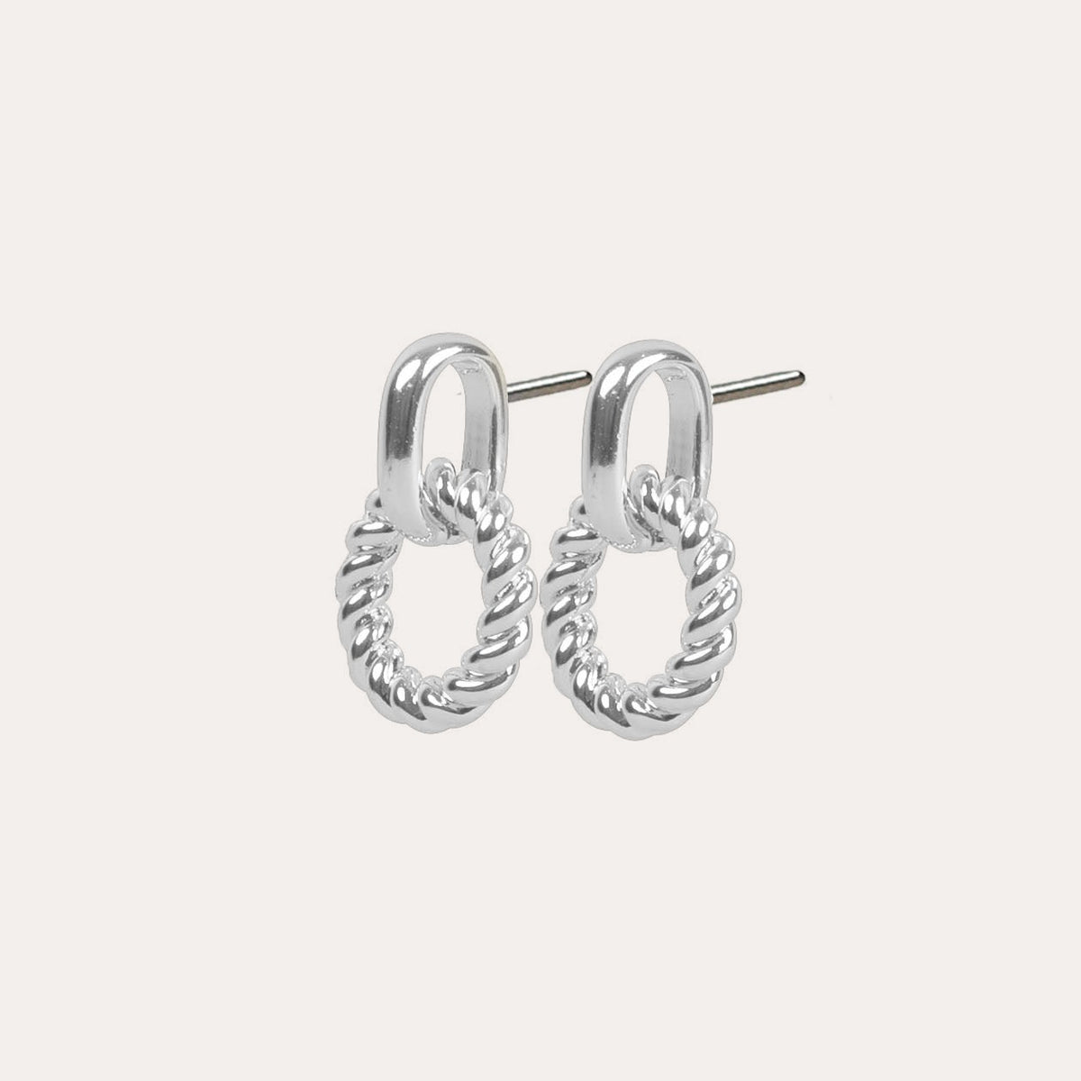 Double twist earring Silver