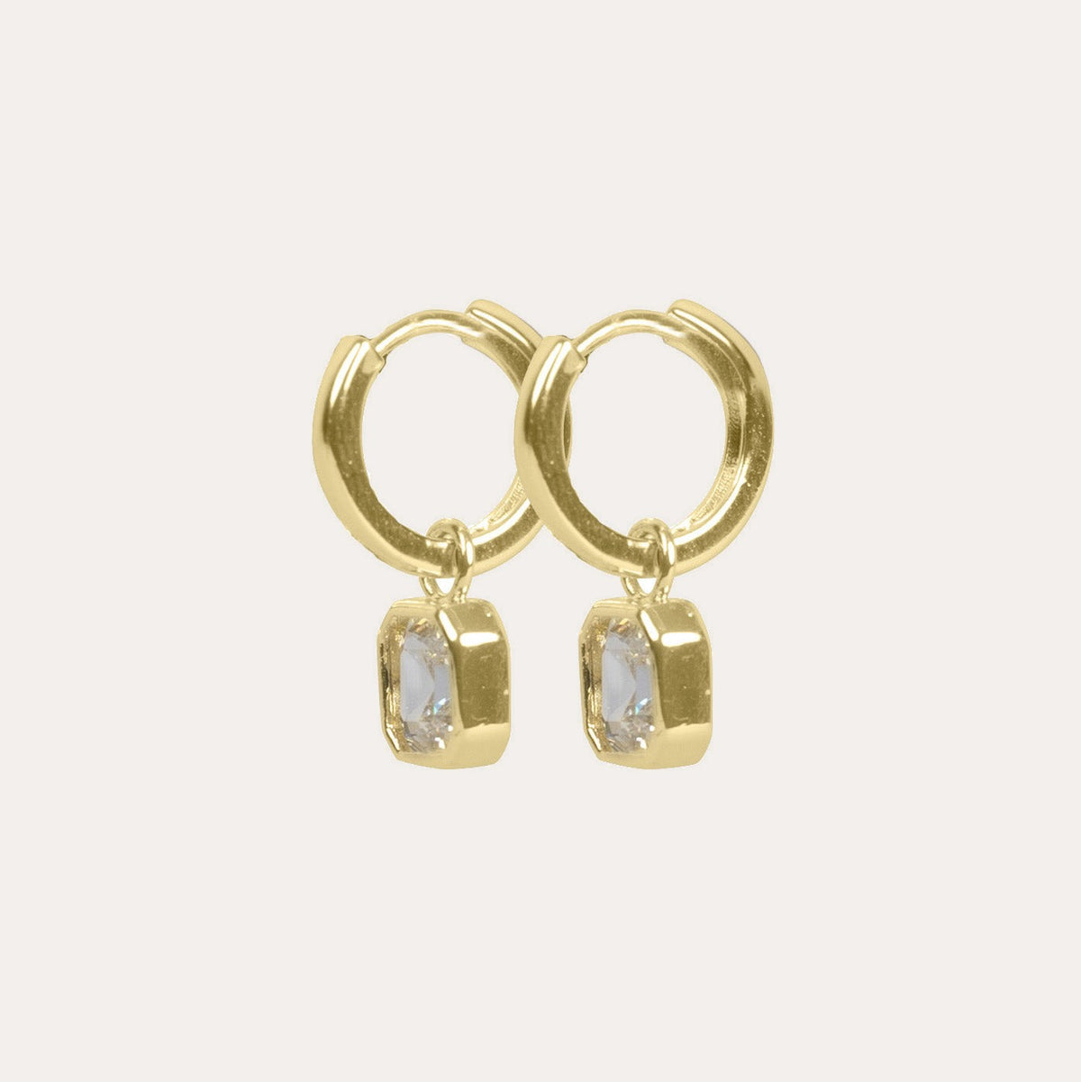 Elle crystal pendant earring Guld/klar