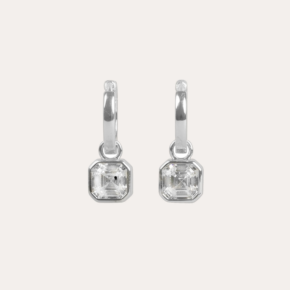Elle crystal pendant earring Silver/klar