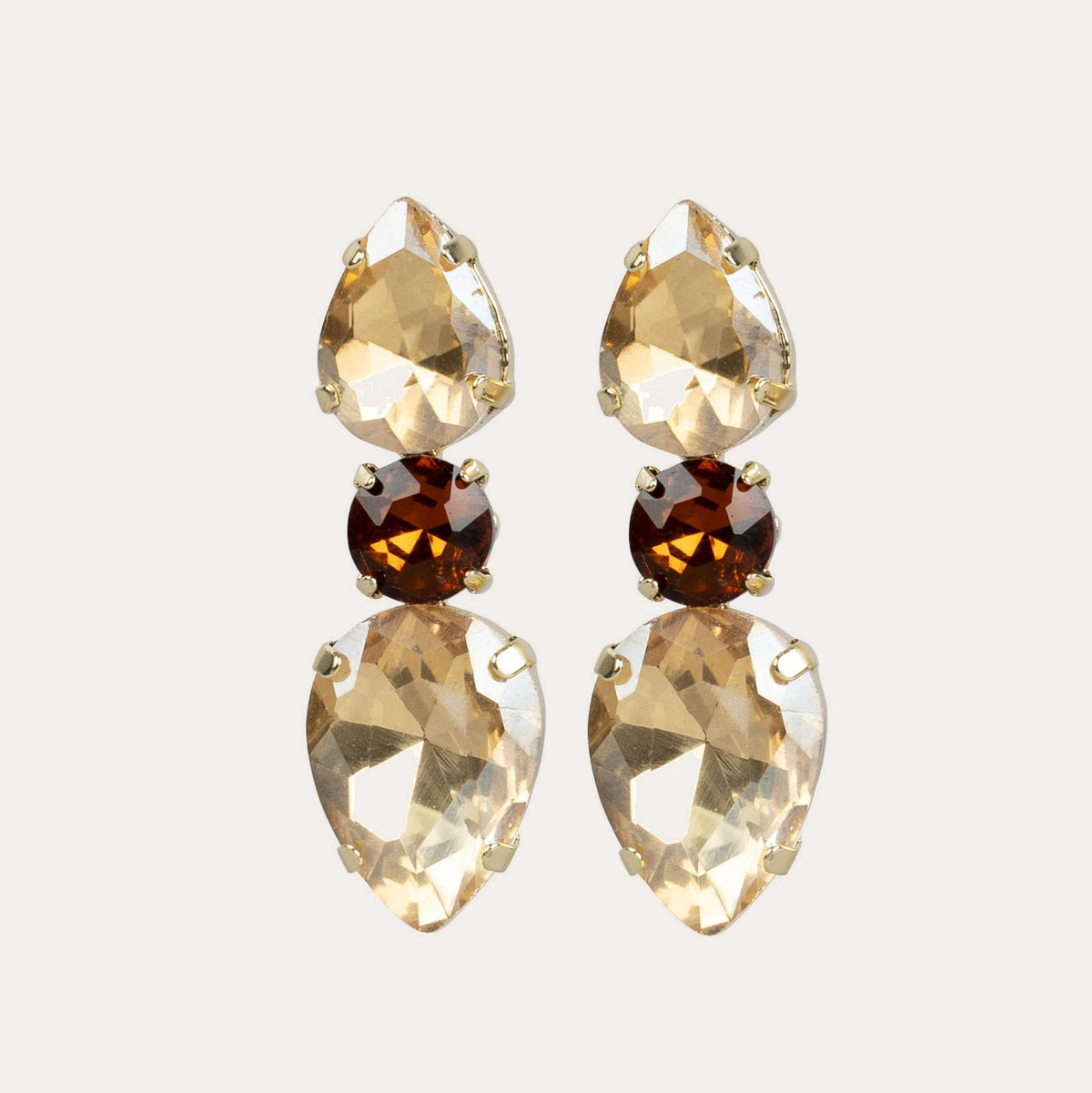 Gemme tripple earring Guld/champagne