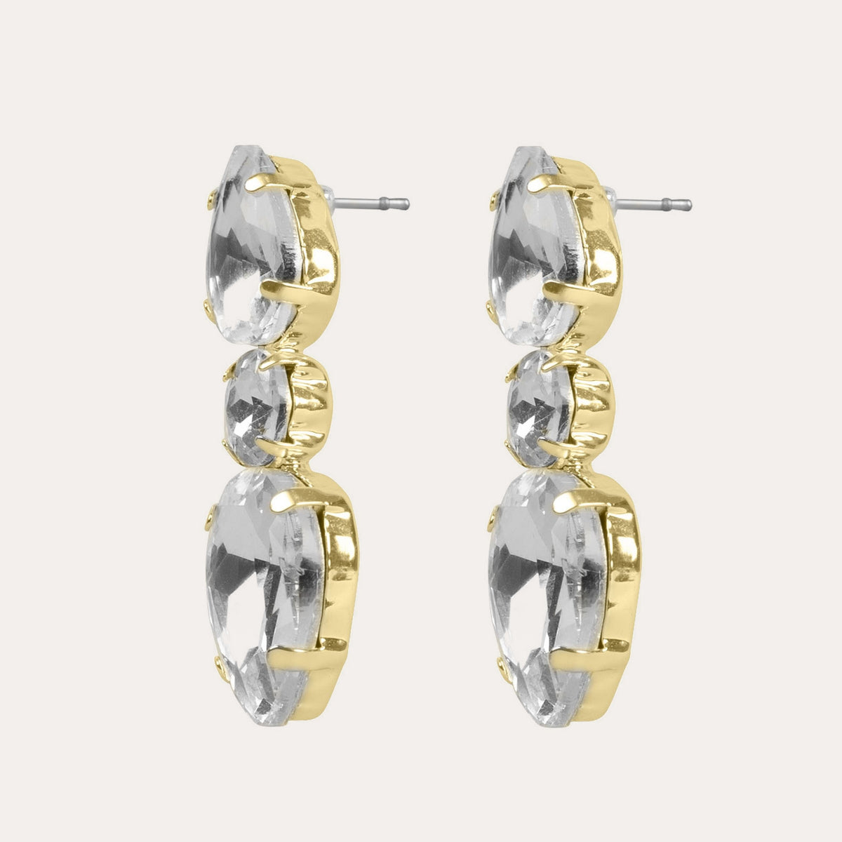 Gemme tripple earring Guld/klar