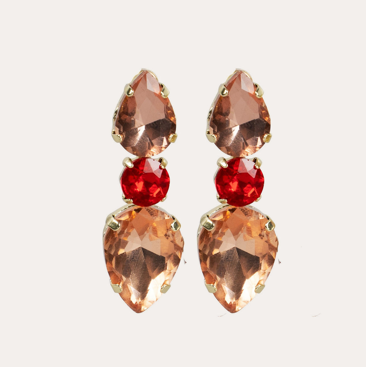 Gemme tripple earring Guld/rosa
