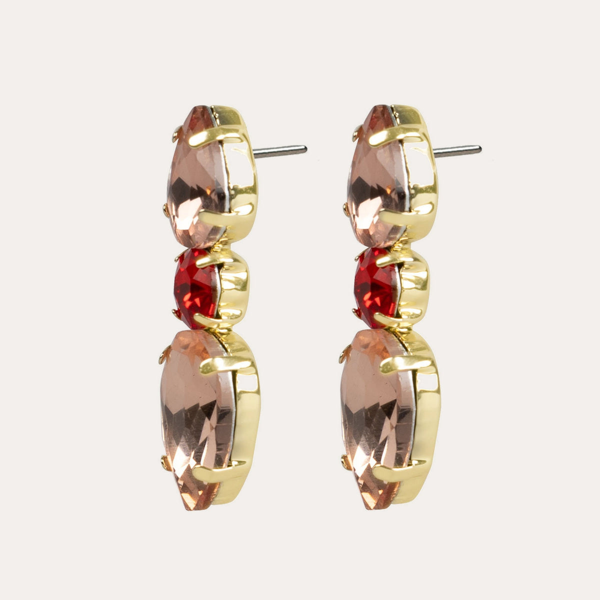 Gemme tripple earring Guld/rosa