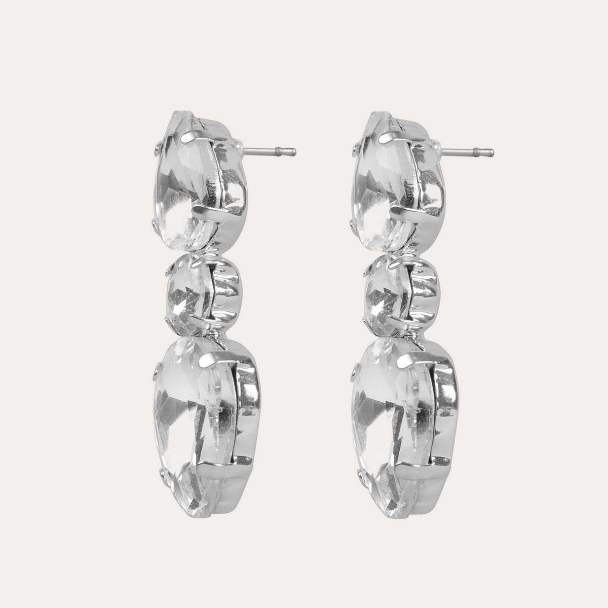 Gemme tripple earring Silver/klar