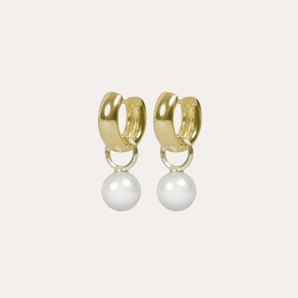 Largo pearl pendant chunky earring Guld