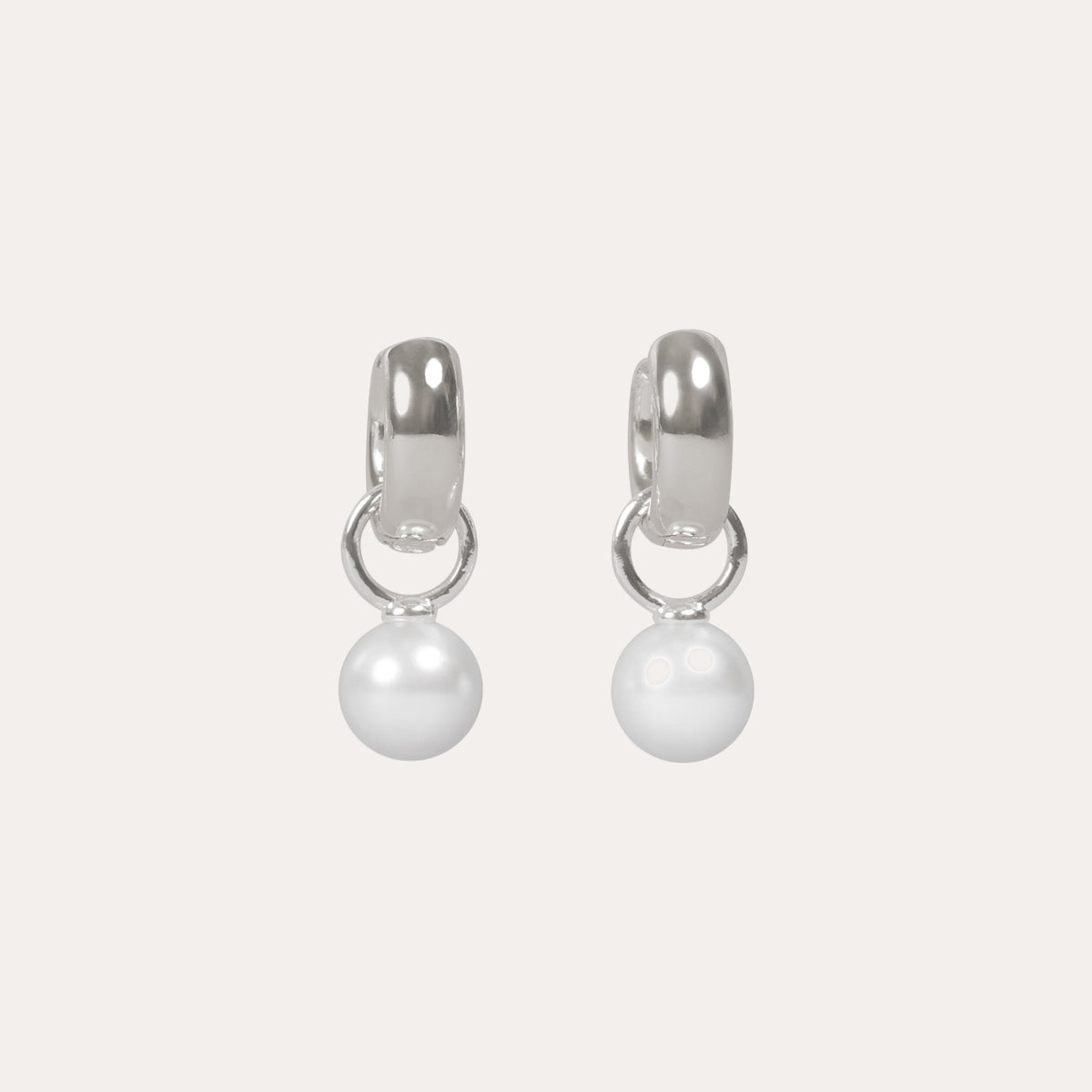 Largo pearl pendant chunky earring Silver