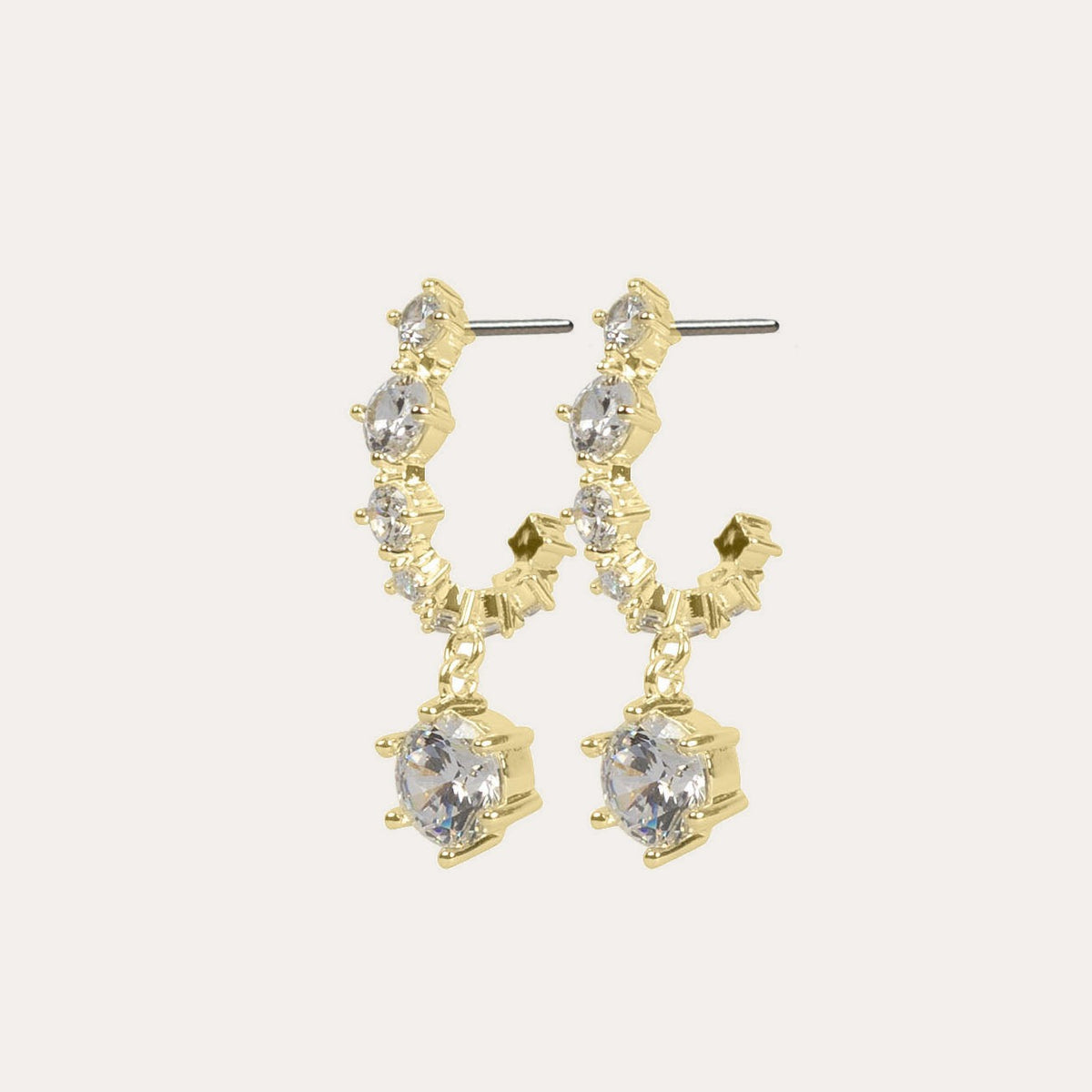Night crystal pendant ear Guld/klar
