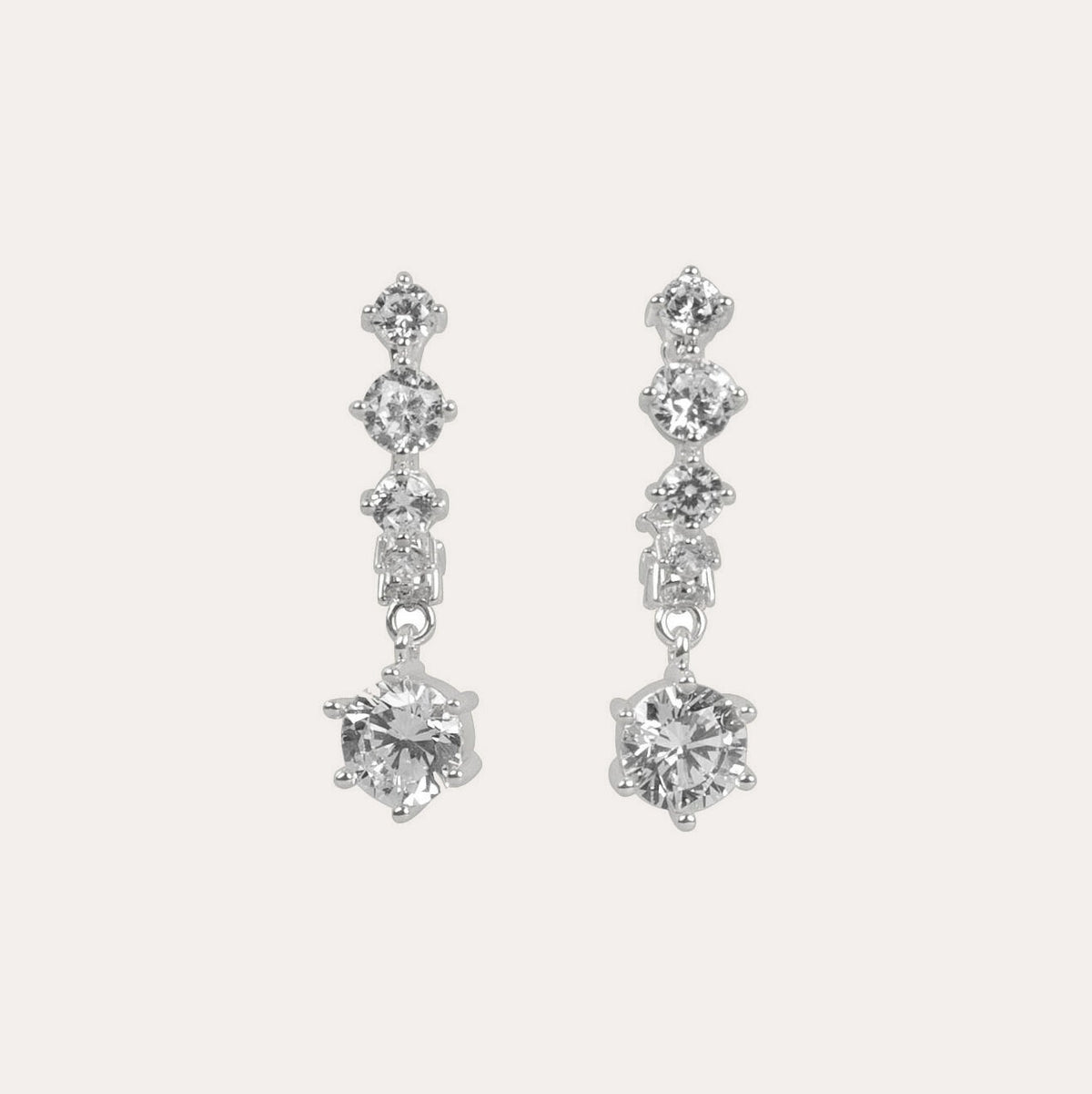 Night crystal pendant ear Silver/klar