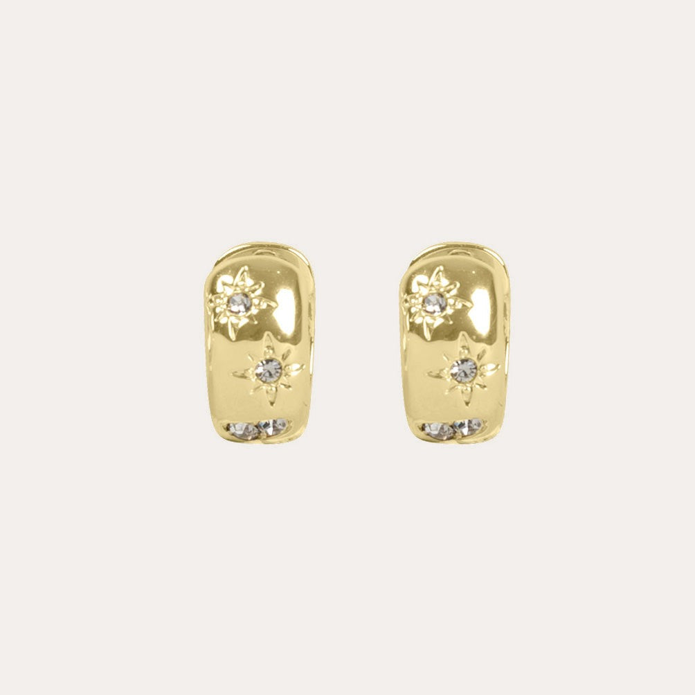 Nova small chunky earring Guld/klar