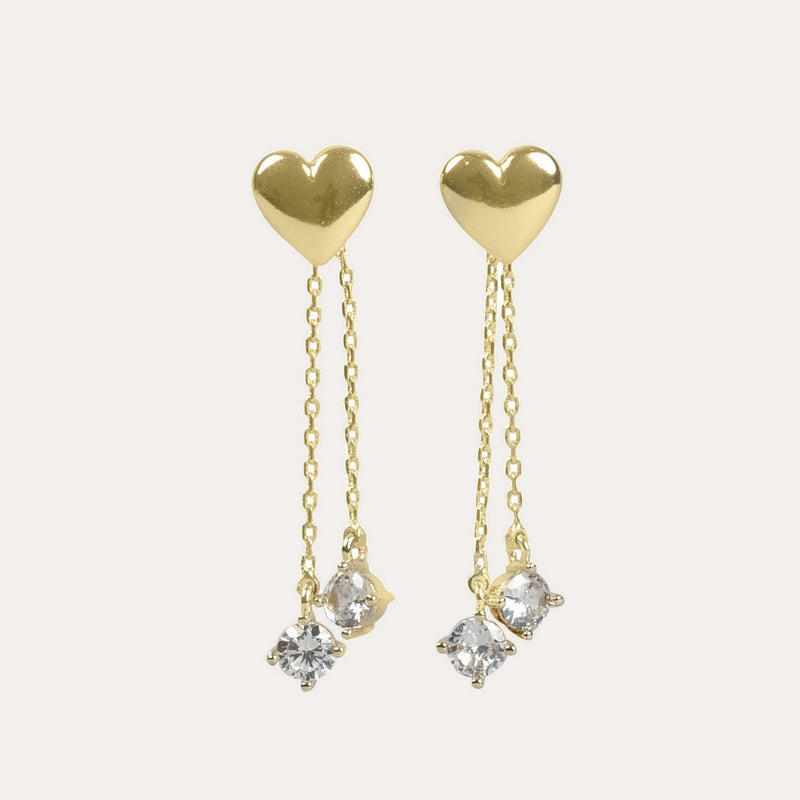 Sky heart chain earring