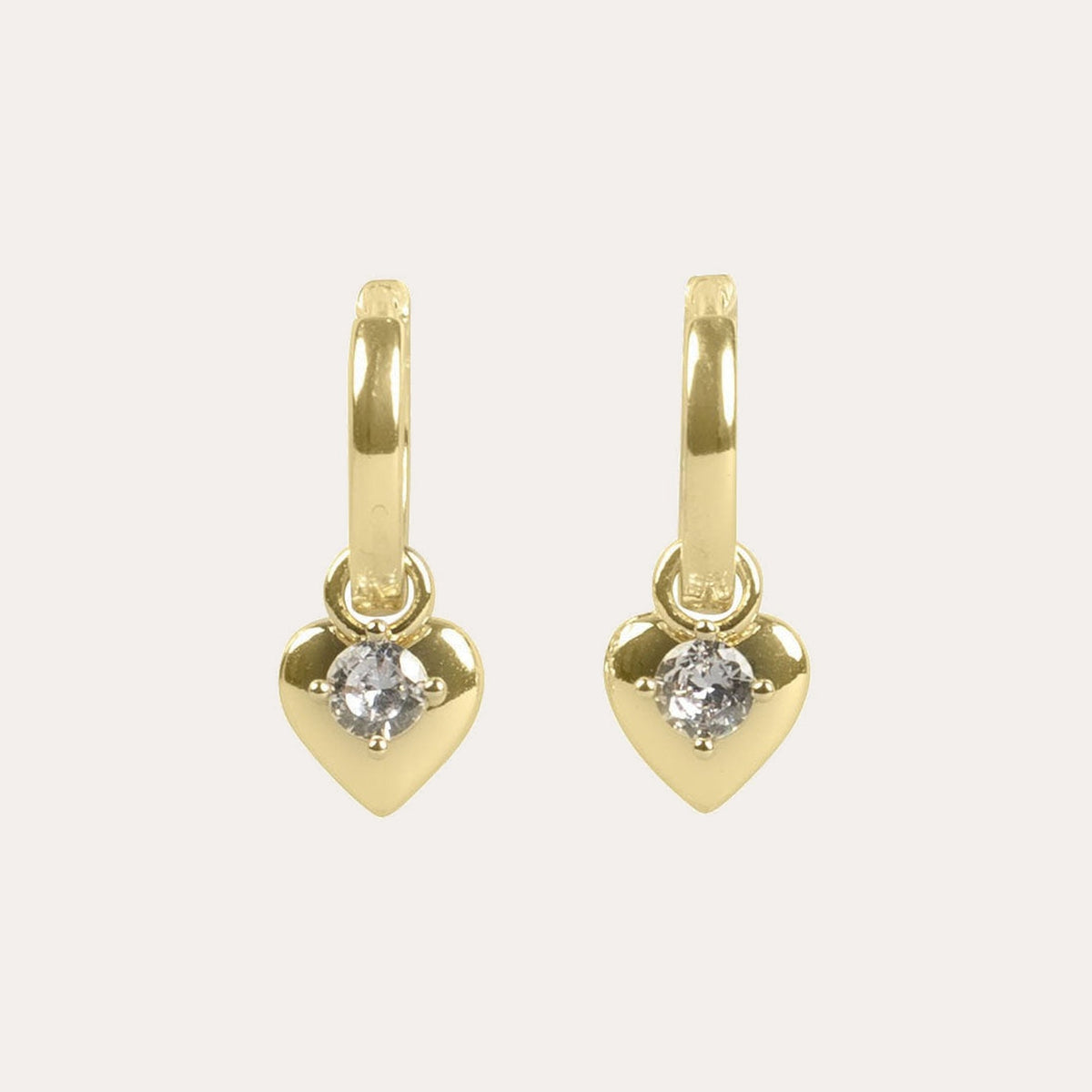 Sky heart pendant earring Guld/klar