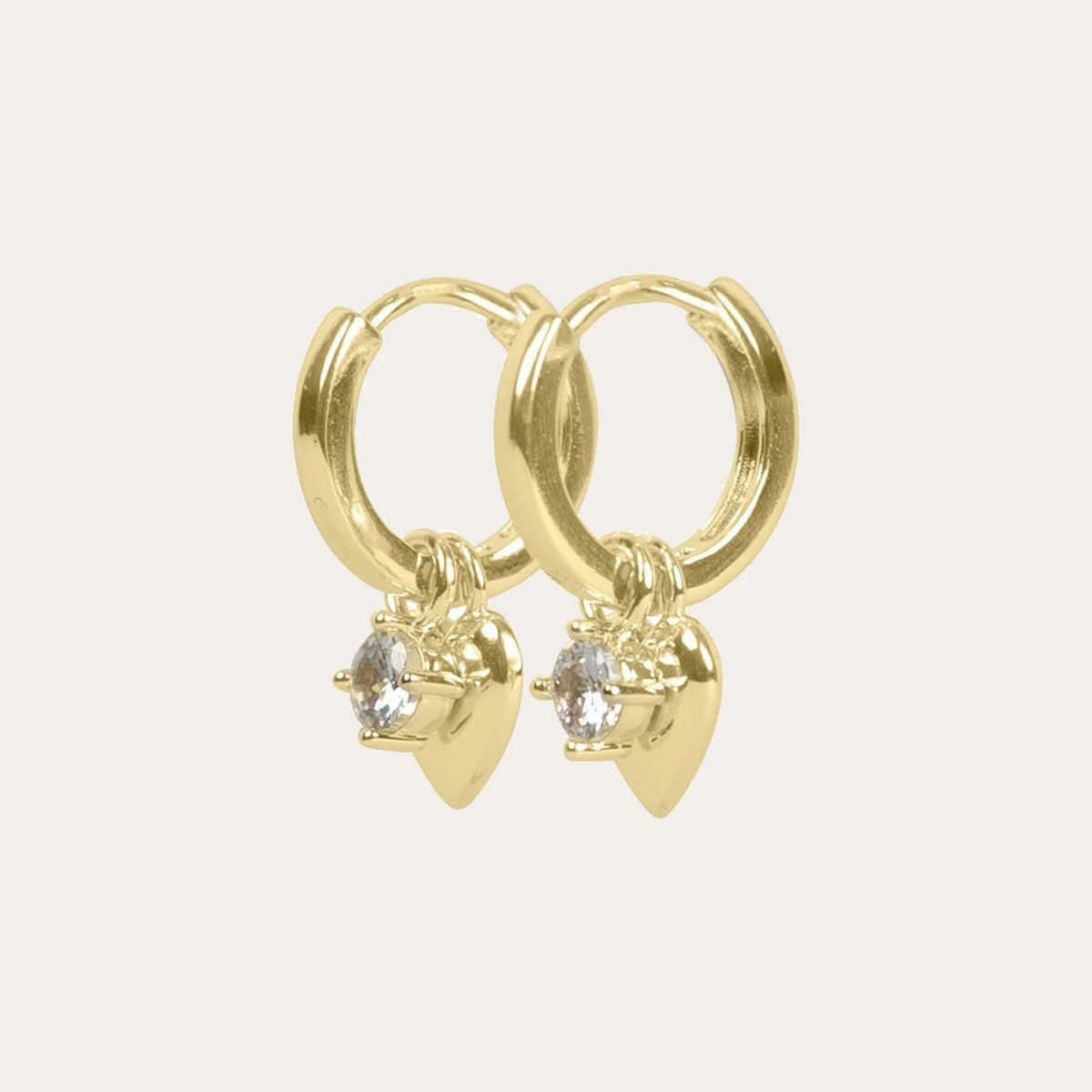 Sky heart pendant earring Guld/klar
