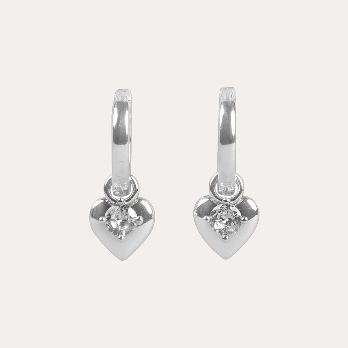 Sky heart pendant earring Silver/klar
