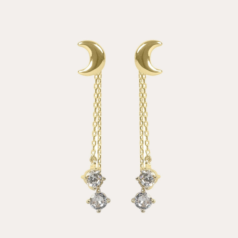 Sky moon chain earring