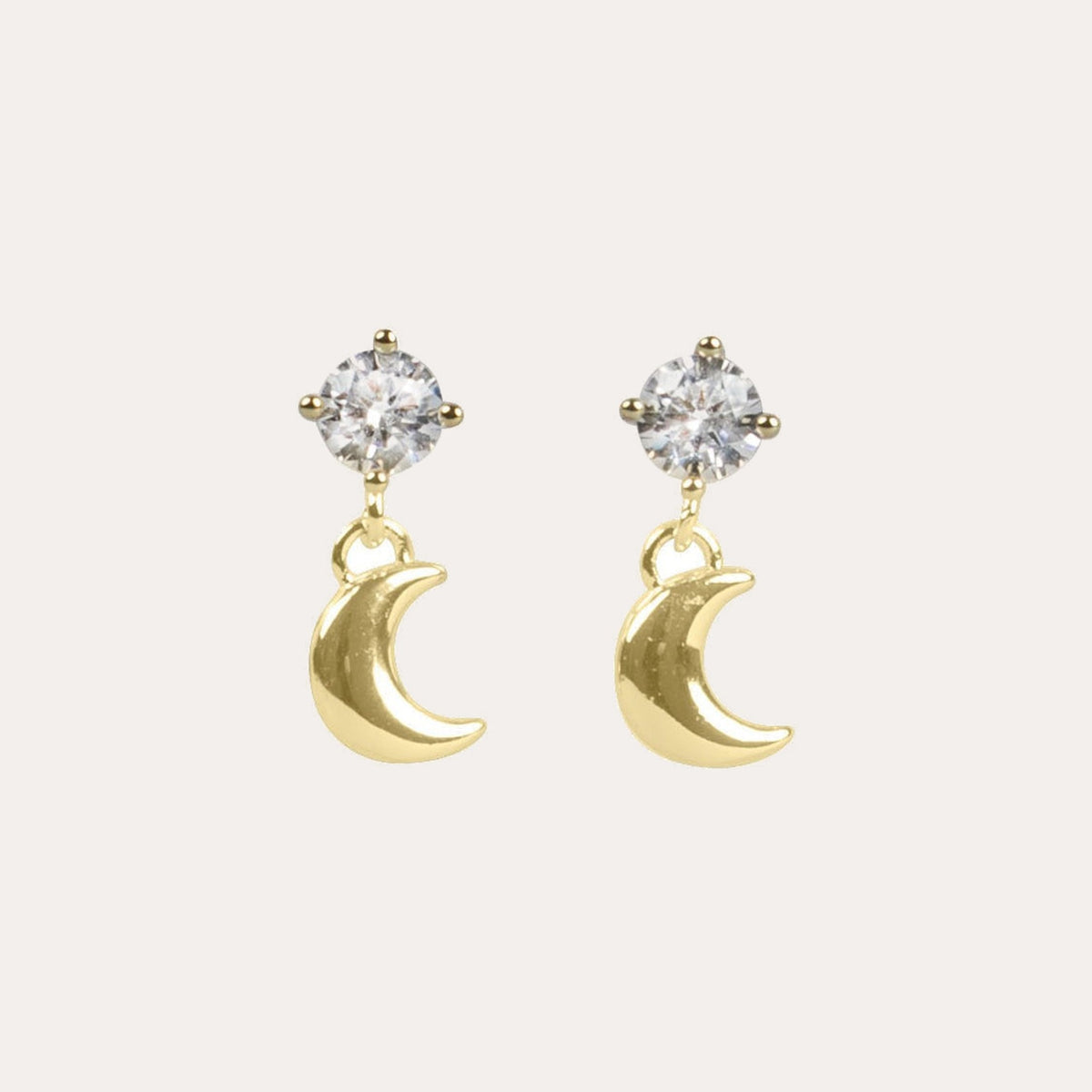 Sky moon crystal earring Guld/klar