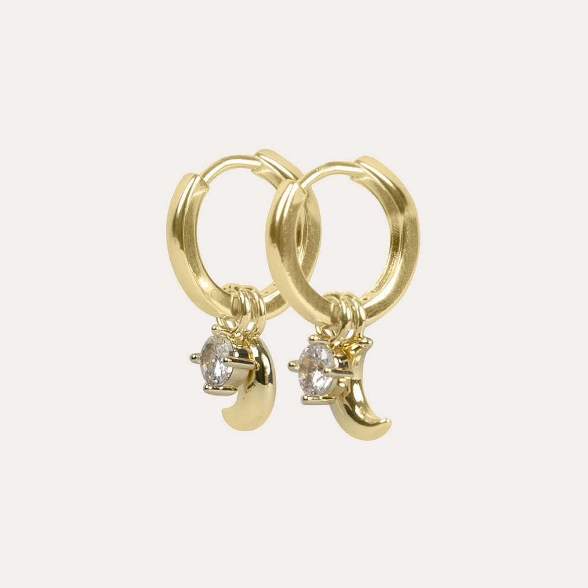 Sky moon pendant earring Guld/klar